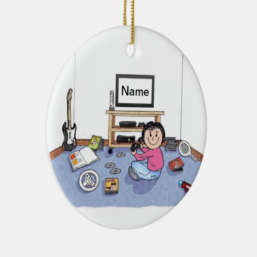 VideoGamer - Frau Keramik Ornament (Rechts)