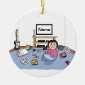 VideoGamer - Frau Keramik Ornament (Vorne)