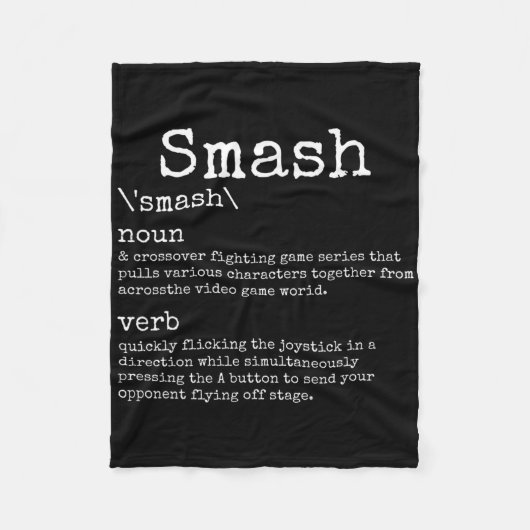 Videogames Smash Definition Funny Video Game Gamer Fleecedecke (Vorderseite)