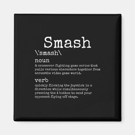 Videogames Smash Definition Funny Video Game Gamer Magnet (Vorne)