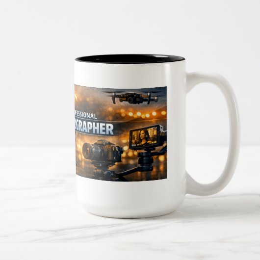 Videograf mit Aktion Zweifarbige Tasse (Rechts)