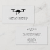 Videografie der Drohnenfotografie Moderne Grau Visitenkarte (Vorne/Hinten)