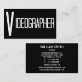 Videografin Black Simple Business Card Visitenkarte (Vorne/Hinten)