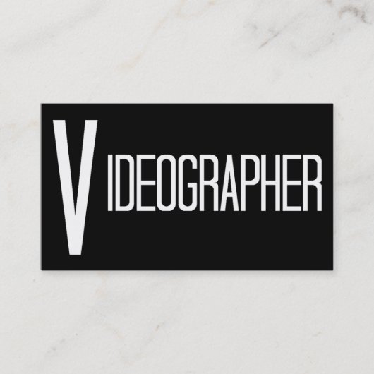 Videografin Black Simple Business Card Visitenkarte (Vorderseite)