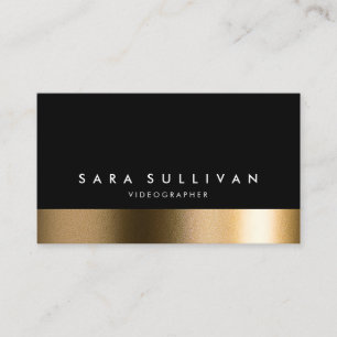 Videografin Bold Black Gold Business Card Visitenkarte
