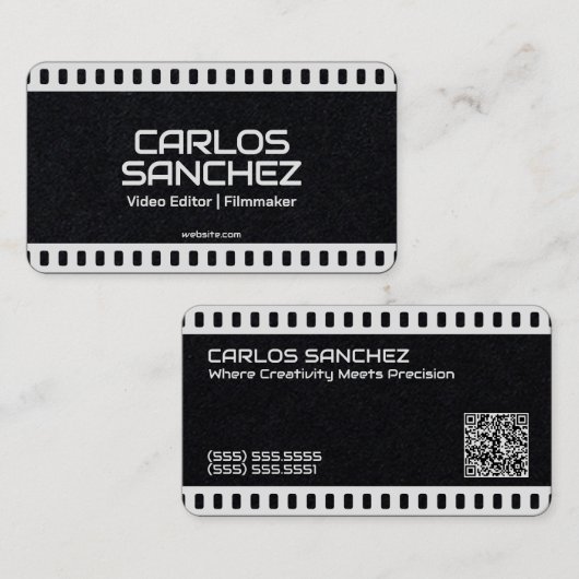 🎞️ Videografin Filmmaker Custom QR Visitenkarte (Vorne/Hinten)