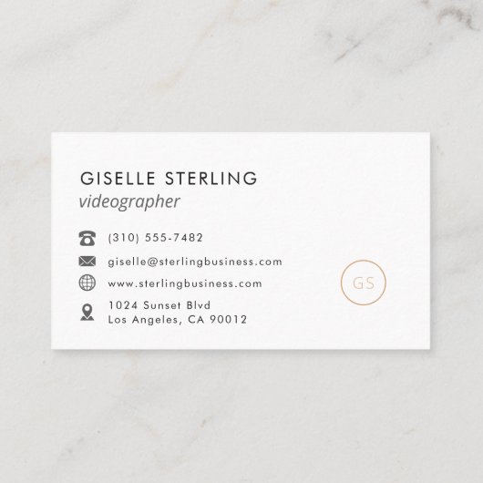 Videographer Luxury Black Elegant Modern Visitenkarte (Rückseite)