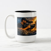 Videographer with action zweifarbige tasse (Links)