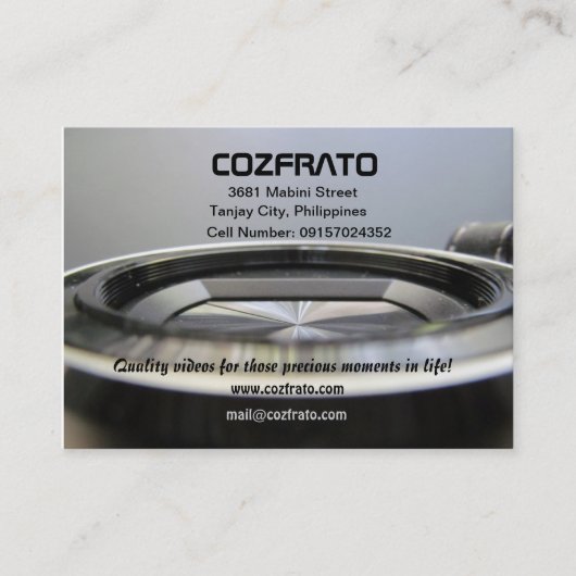 Videography - VideoVisitenkarte Visitenkarte (Vorderseite)