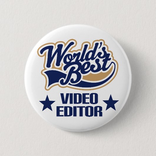 Videoherausgeber-Geschenk (Welten am besten) Button (Vorderseite)
