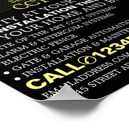 Videokamera, CCTV-Sicherheitswerbung Poster (Ecke)