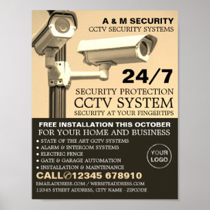 Videokameras, CCTV-Sicherheitswerbung Poster