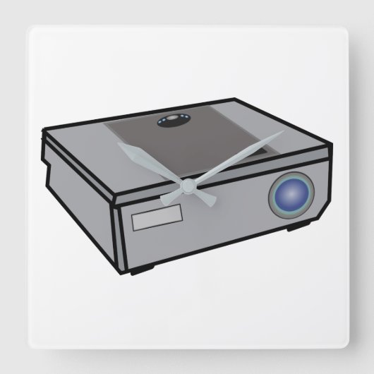 Videoprojektor Quadratische Wanduhr (Vorderseite)