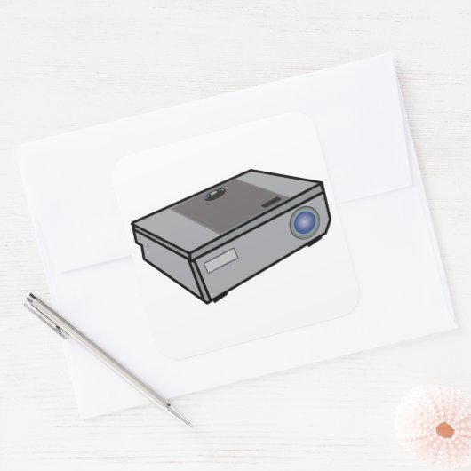 Videoprojektor Quadratischer Aufkleber (Umschlag)