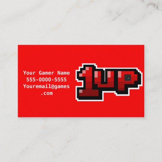 Videospiel1up gamer-Visitenkarten Visitenkarte (Vorderseite)
