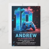 Videospiel 10. Geburtstagsparty Einladung (Vorderseite)