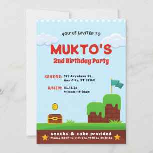 Videospiel 2. Geburtstags-Party   Vorlage bearbeit