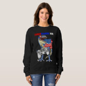Videospiel 4. Juli T Rex Dinosaurier Amerisaurus Sweatshirt (Vorne ganz)