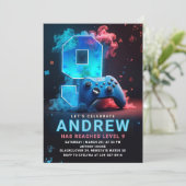 Videospiel 9. Geburtstagsparty Einladung (Stehend Vorderseite)