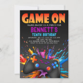 Videospiel am Geburtstag Einladung (Vorderseite)
