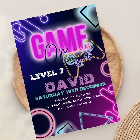 Videospiel am Geburtstag | Stufe 7 Einladung