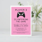 Videospiel-Baby des Mädchen-Spieler-3/die Dusche Einladung (Stehend Vorderseite)