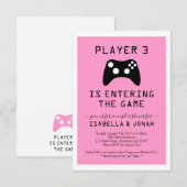 Videospiel-Baby des Mädchen-Spieler-3/die Dusche Einladung (Vorne/Hinten)