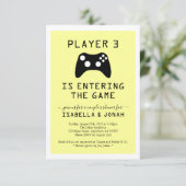Videospiel-Baby-Paar-Dusche des Spieler-3 Einladung (Stehend Vorderseite)