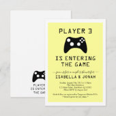 Videospiel-Baby-Paar-Dusche des Spieler-3 Einladung (Vorne/Hinten)