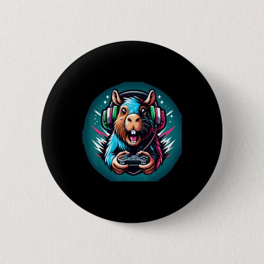Videospiel Capybara Gaming Button (Vorderseite)