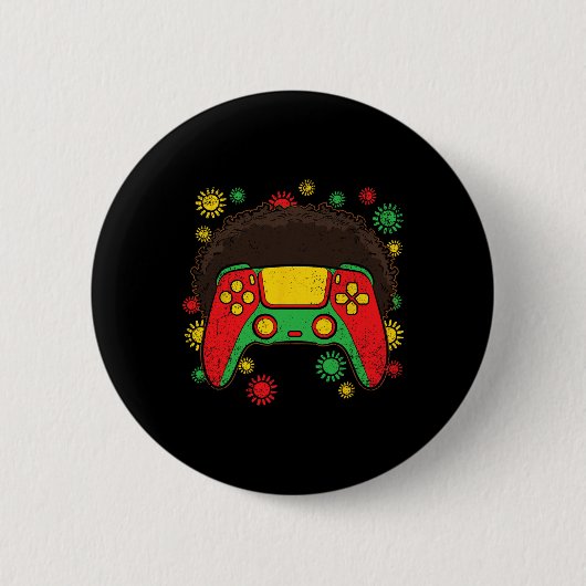 Videospiel-Controller Afro Black History Month Gam Button (Vorderseite)