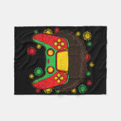 Videospiel-Controller Afro Black History Month Gam Fleecedecke (Vorderseite (Horizontal))