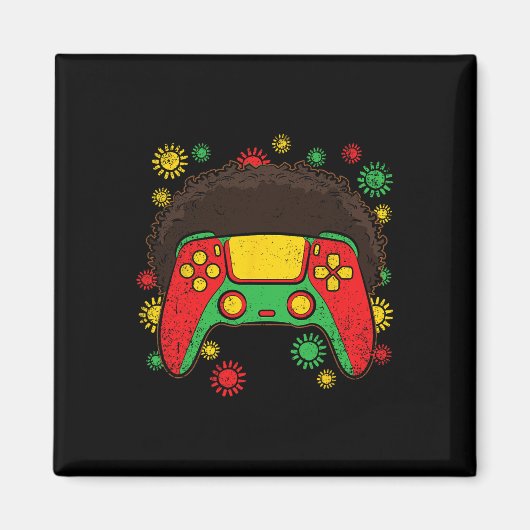 Videospiel-Controller Afro Black History Month Gam Magnet (Vorne)