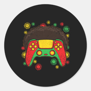 Videospiel-Controller Afro Black History Month Gam Runder Aufkleber