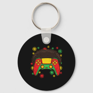 Videospiel-Controller Afro Black History Month Gam Schlüsselanhänger