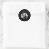Videospiel-Controller Autismus Awareness Puzzle Pi Runder Aufkleber (Tasche)