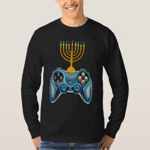 Videospiel-Controller Chanukka 2022 Menora-Kerze T-Shirt