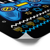 Videospiel-Controller Chanukka-Menora-Kerzen Jude Poster (Ecke)