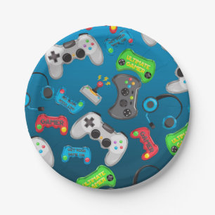 Videospiel-Controller Gamer-Geburtstagsfeier Pappteller