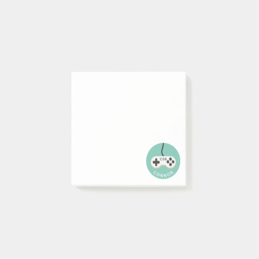 Videospiel-Controller Gamer Monogramm Kinder Post-it Klebezettel (Vorderseite)