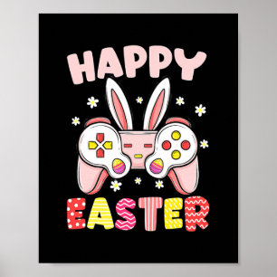 Videospiel-Controller-Häschen-Spieler Frohe Ostern Poster