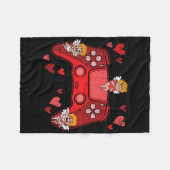 Videospiel-Controller Herz Valentinstag Cute Ga Fleecedecke (Vorderseite (Horizontal))
