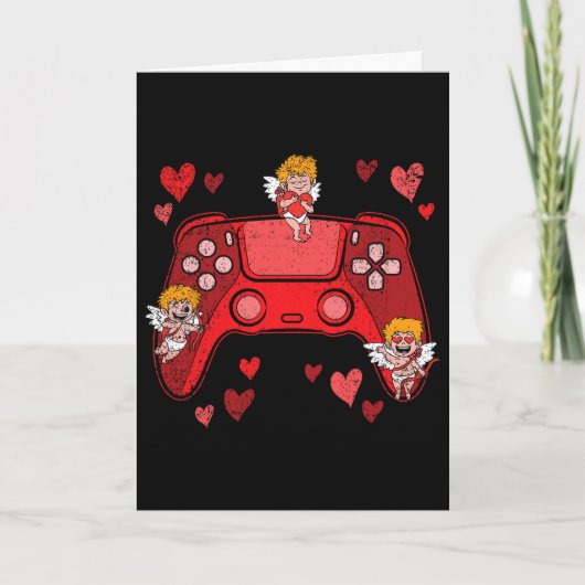 Videospiel-Controller Herz Valentinstag Cute Ga Karte (Vorderseite)
