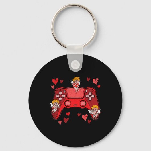 Videospiel-Controller Herz Valentinstag Cute Ga Schlüsselanhänger (Vorderseite)