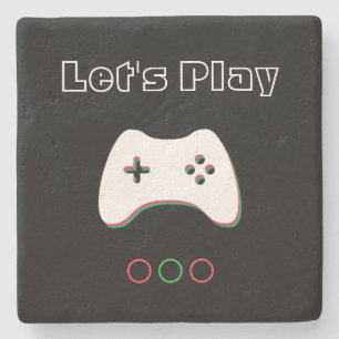 Videospiel-Controller, Lass uns spielen, rote und  Steinuntersetzer