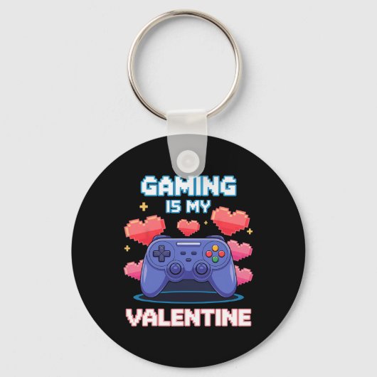 Videospiel-Controller-Pixel-Herzen für Valentinsta Schlüsselanhänger (Vorderseite)