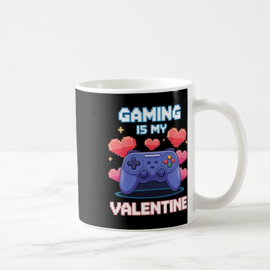 Videospiel-Controller-Pixelherzen für Valentinstag Kaffeetasse (Rechts)