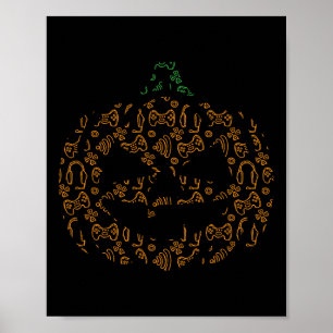 Videospiel Controller Pumpkin Halloween Kostüm Ga Poster