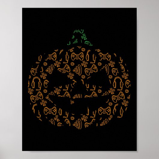 Videospiel Controller Pumpkin Halloween Kostüm Ga Poster (Vorne)