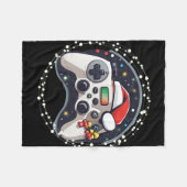 Videospiel-Controller Santa-Hut Weihnachten Gaming Fleecedecke (Vorderseite (Horizontal))